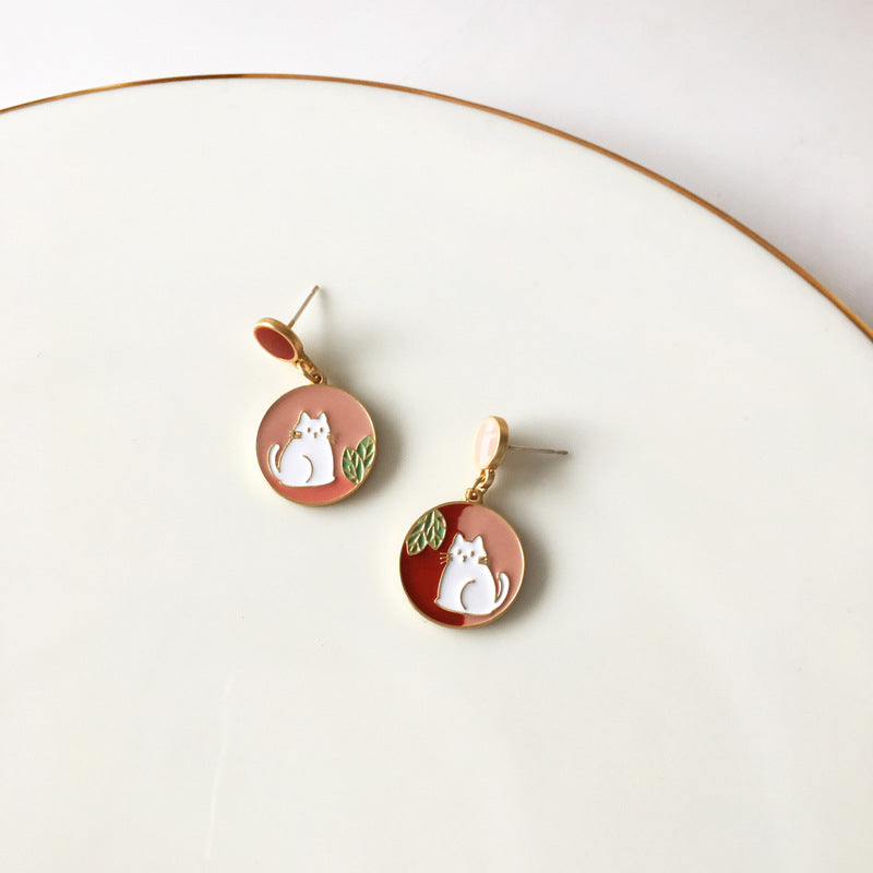 Quality Simple Round Oil Drop Earrings Girl